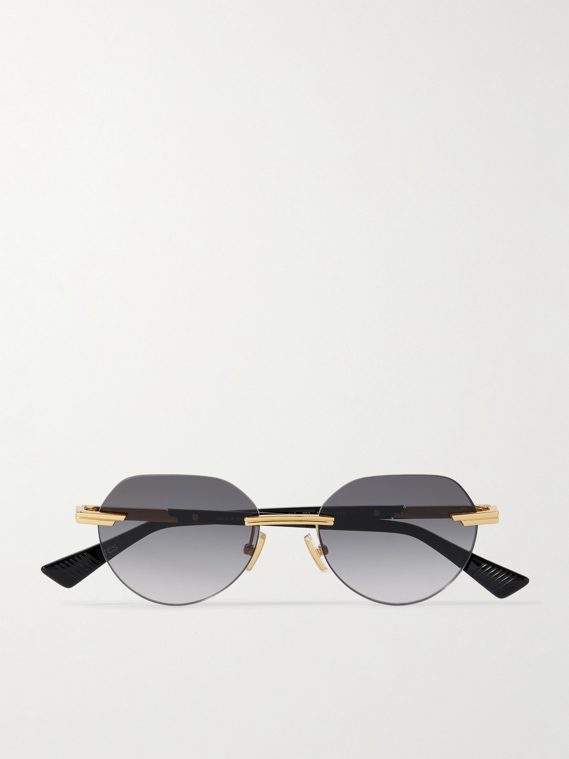 Bottega Veneta Rimless Round-Frame Gold-Tone Sunglasses - Men