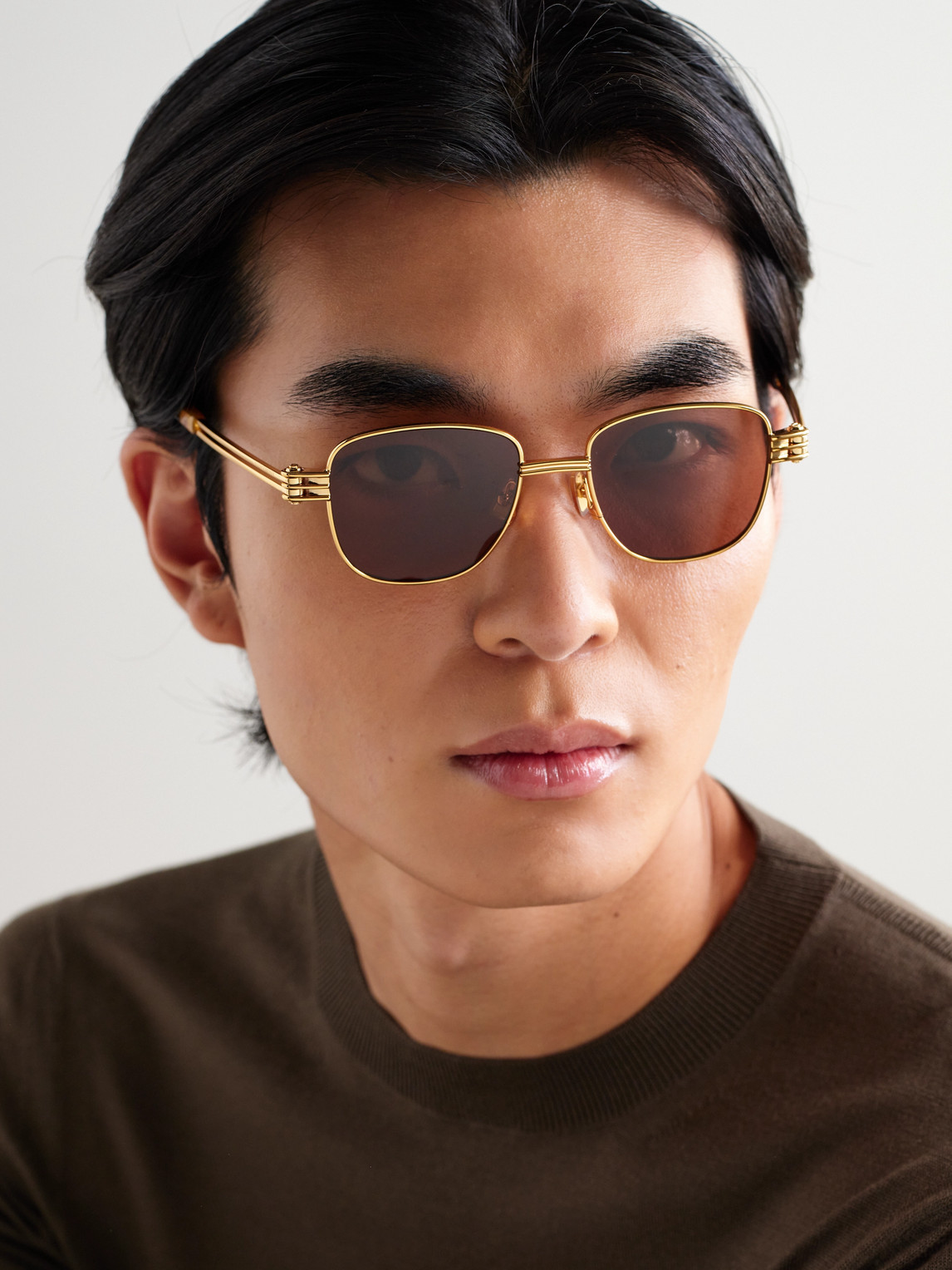 Square-Frame Gold-Tone Sunglasses — 2