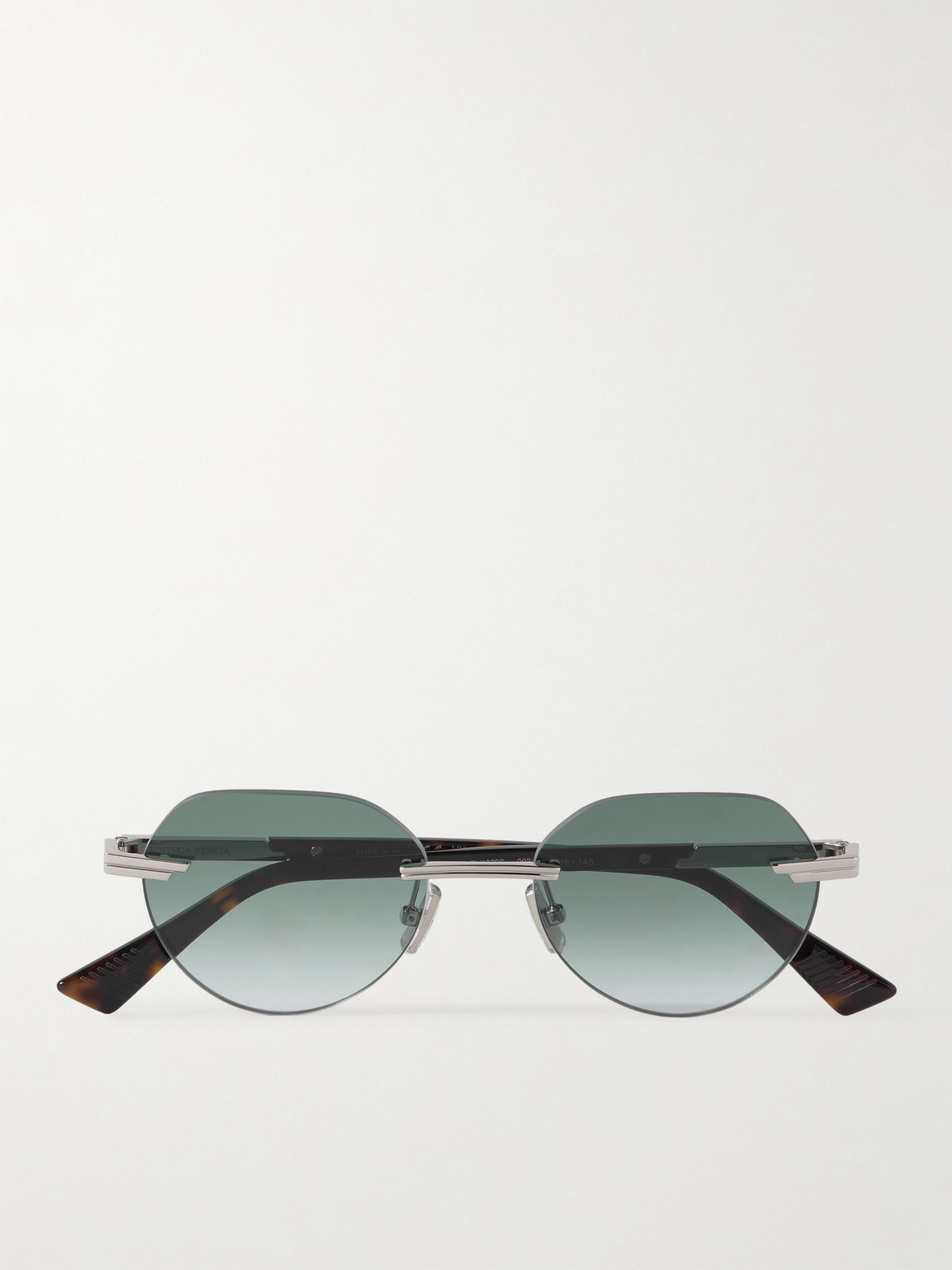Bottega Veneta Rimless Round-Frame Silver-Tone Sunglasses - Men