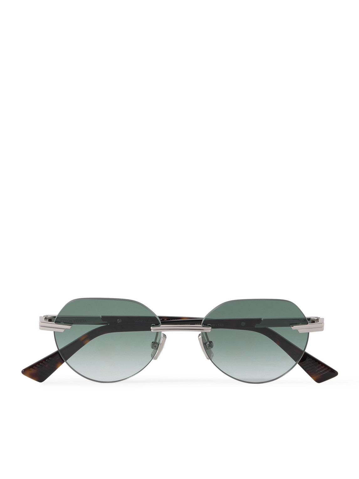 Bottega Veneta Rimless Round-frame Silver-tone Sunglasses