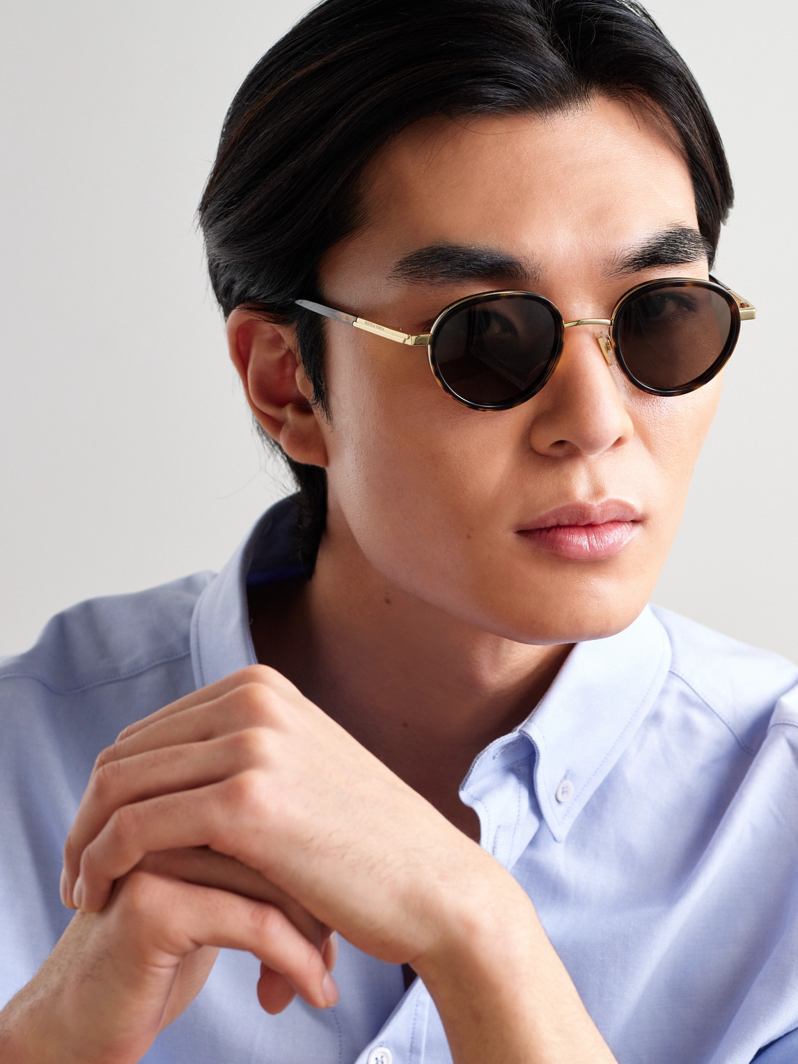 Panthos Round-Frame Tortoiseshell Recycled-Acetate and Gold-Tone Sunglasses — 2
