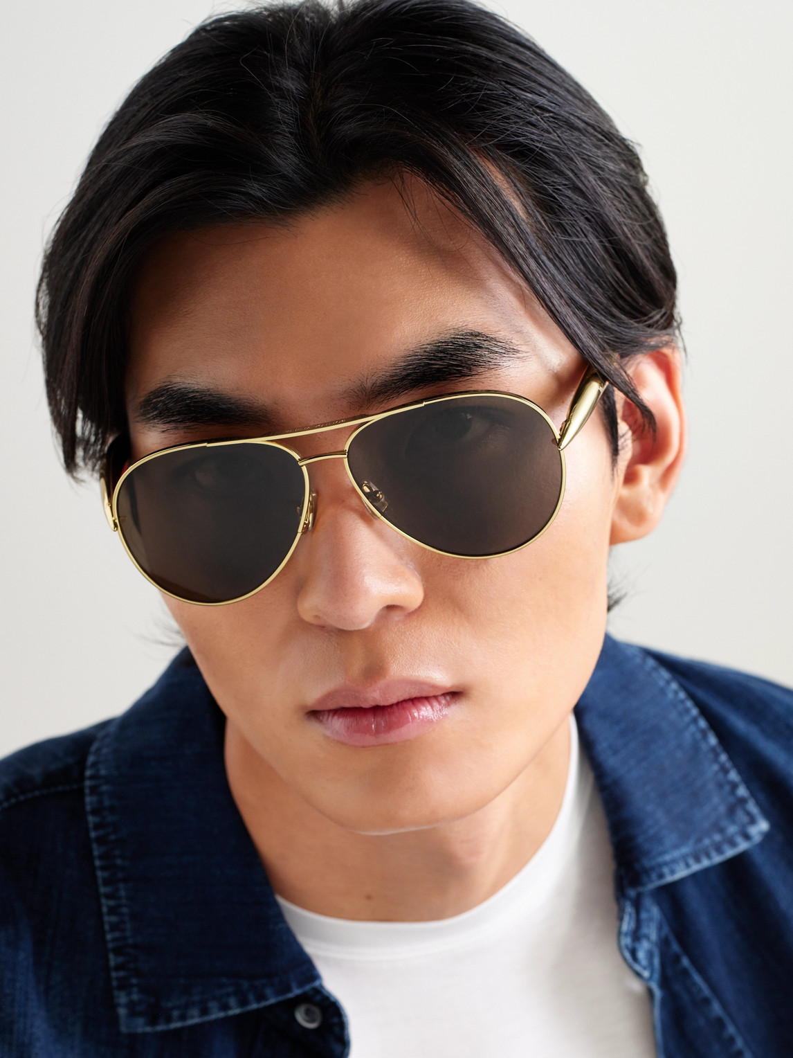 Sardine Aviator-Style Gold-Tone Sunglasses — 2