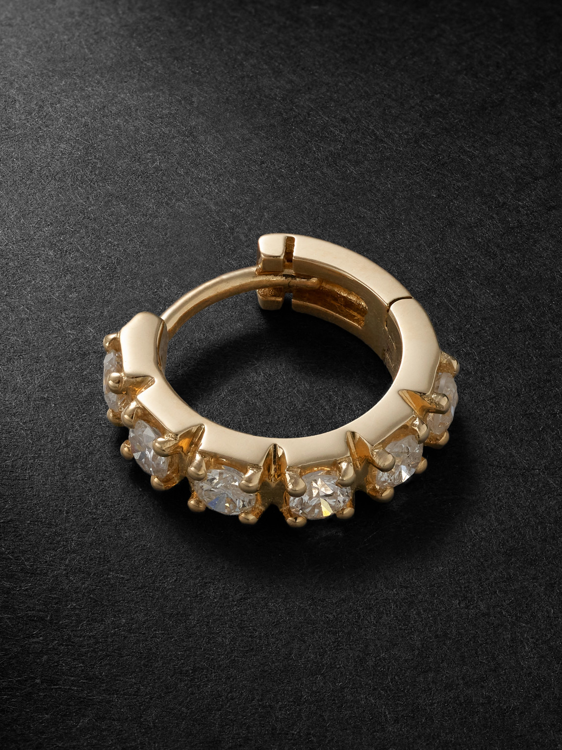 Jacquie Aiche 14-karat Gold Diamond Single Hoop Earring