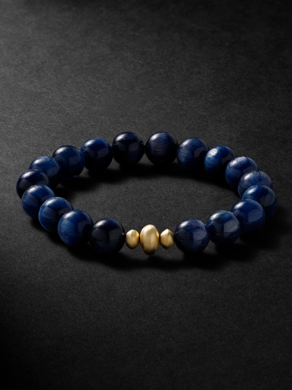 Jacquie Aiche 14-karat Gold, Lapis Lazuli And Diamond Beaded Bracelet In Blue
