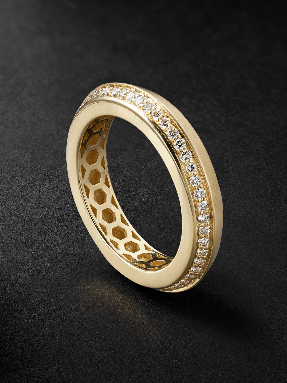 Jacquie Aiche Knife Edge 14-karat Gold Diamond Ring