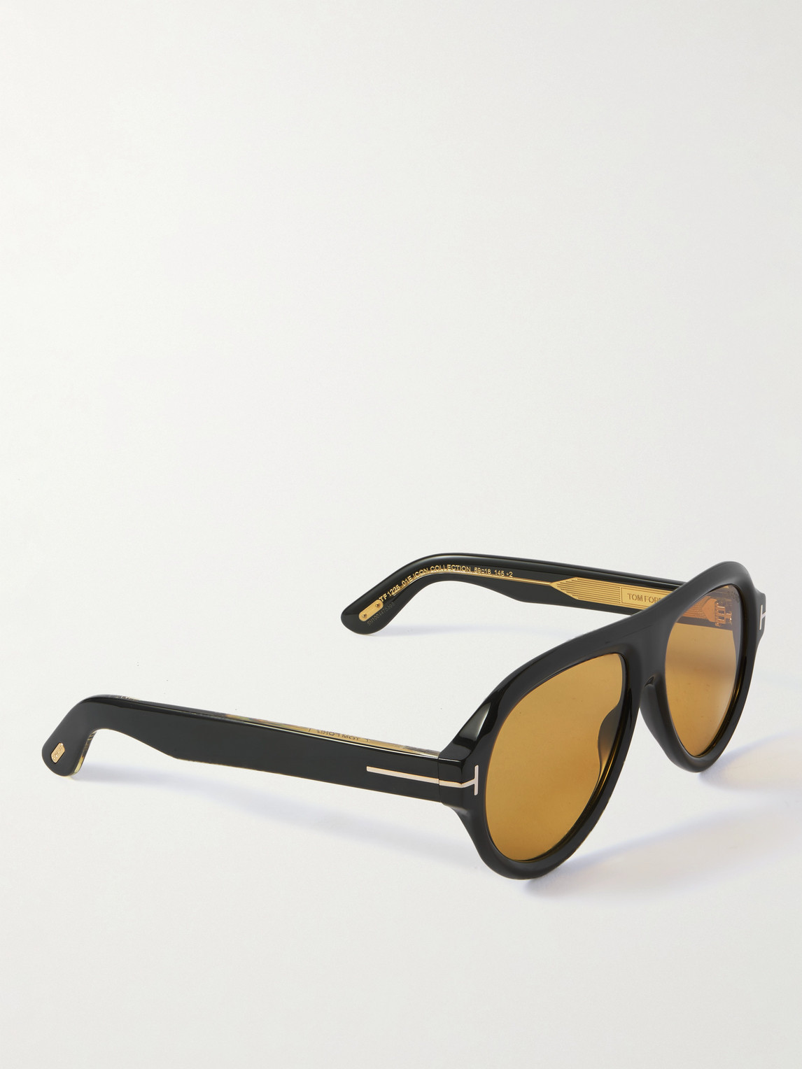 Tom Ford Icon Pilot Aviator-style Tortoiseshell Acetate Sunglasses In Black