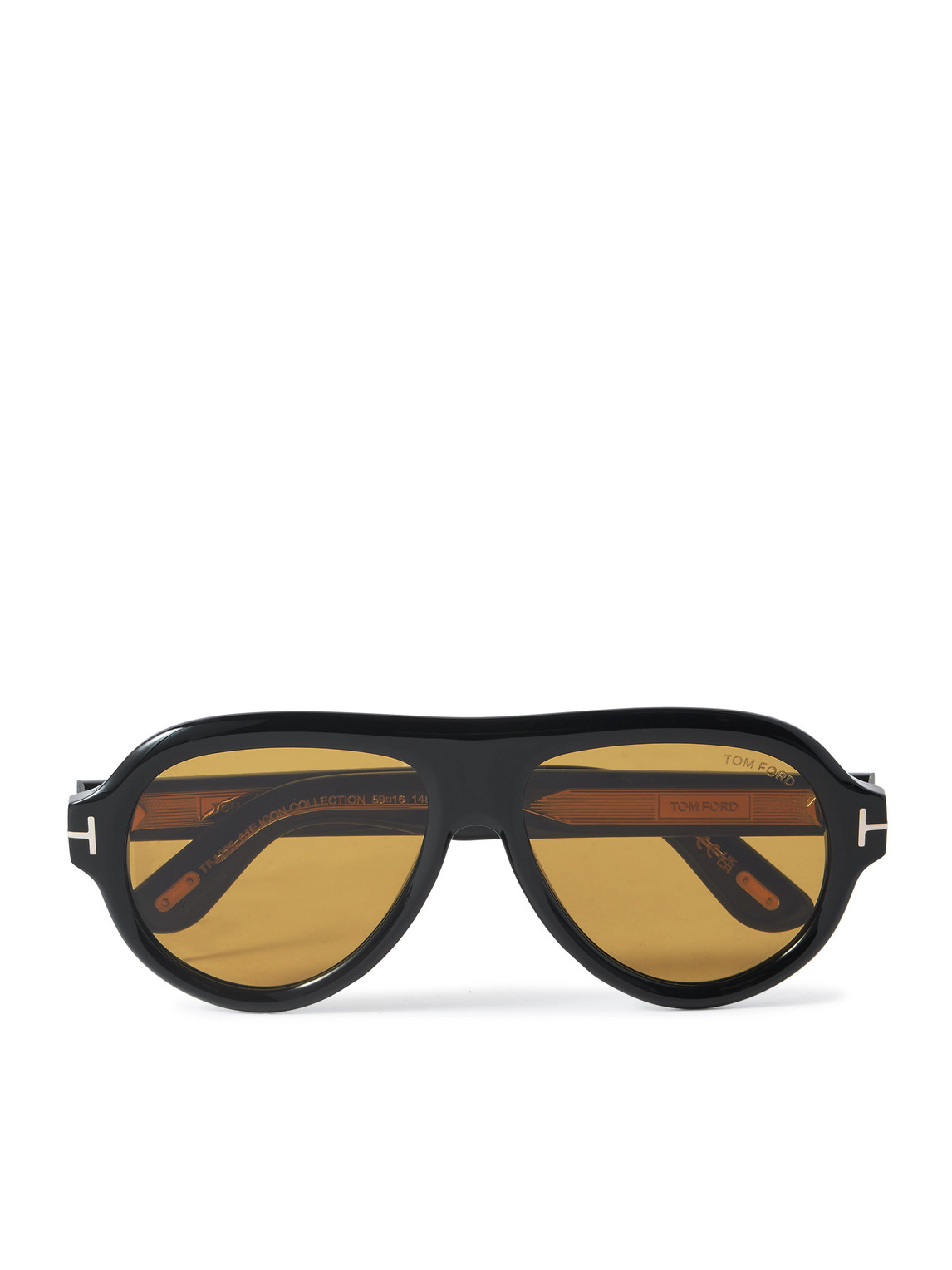Tom Ford Icon Pilot Aviator-style Tortoiseshell Acetate Sunglasses In Black