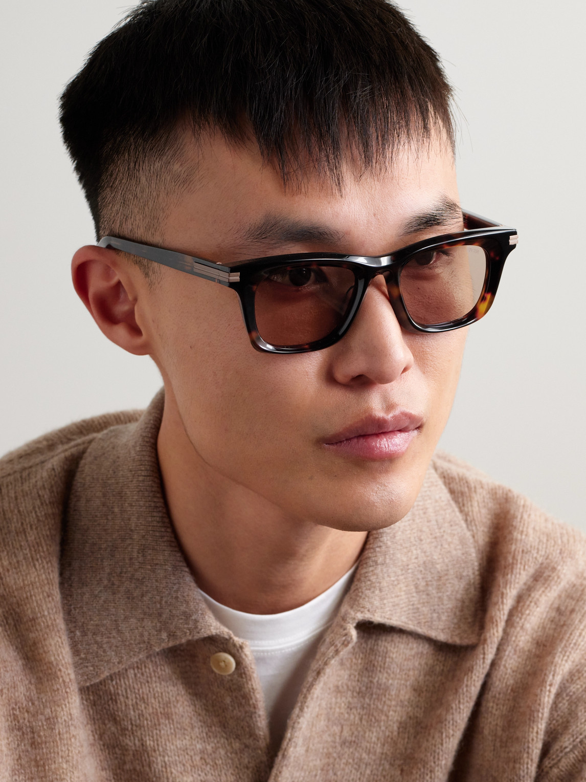 Zegna Square-frame Tortoiseshell Acetate Sunglasses In Tortoiseshell