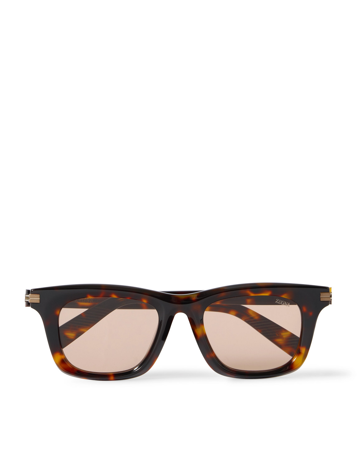 Zegna Square-frame Tortoiseshell Acetate Sunglasses