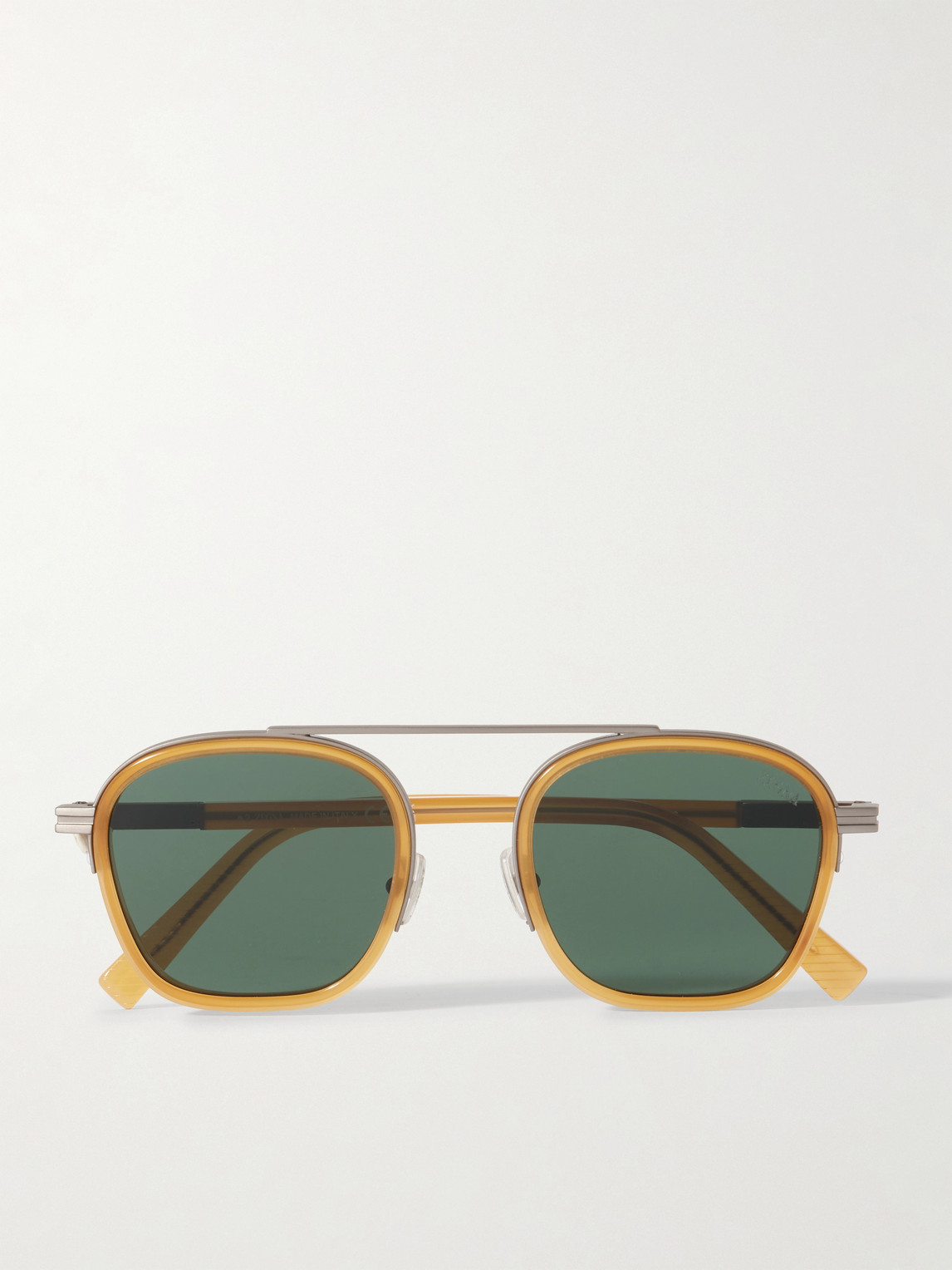 Zegna Aviator-Style Silver-Tone and Acetate Sunglasses - Men