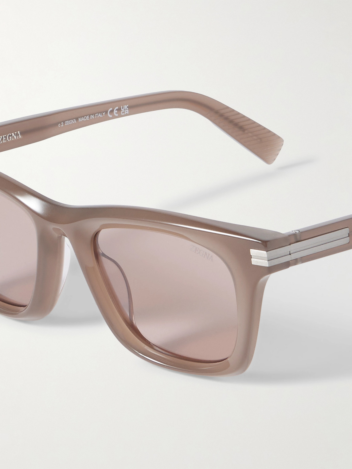  Zegna - Square-frame Acetate Sunglasses - Men - Brown 