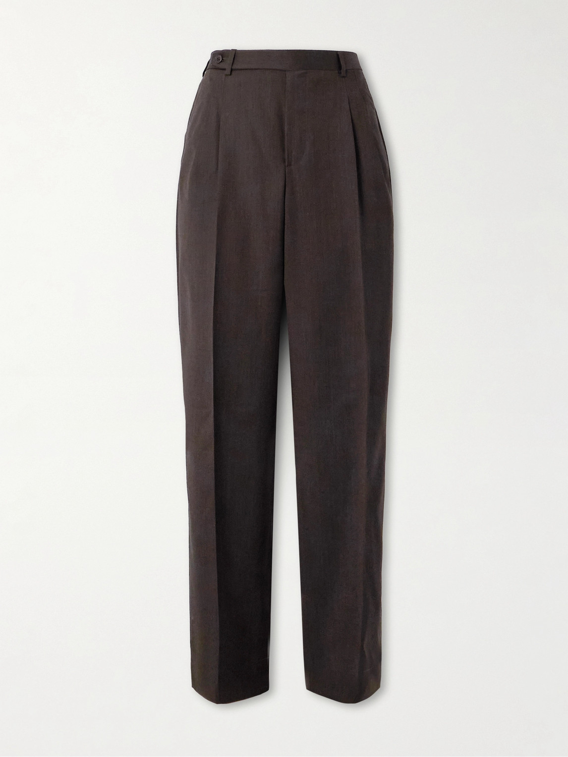 Capri Wide-Leg Pleated Wool-Blend Trousers