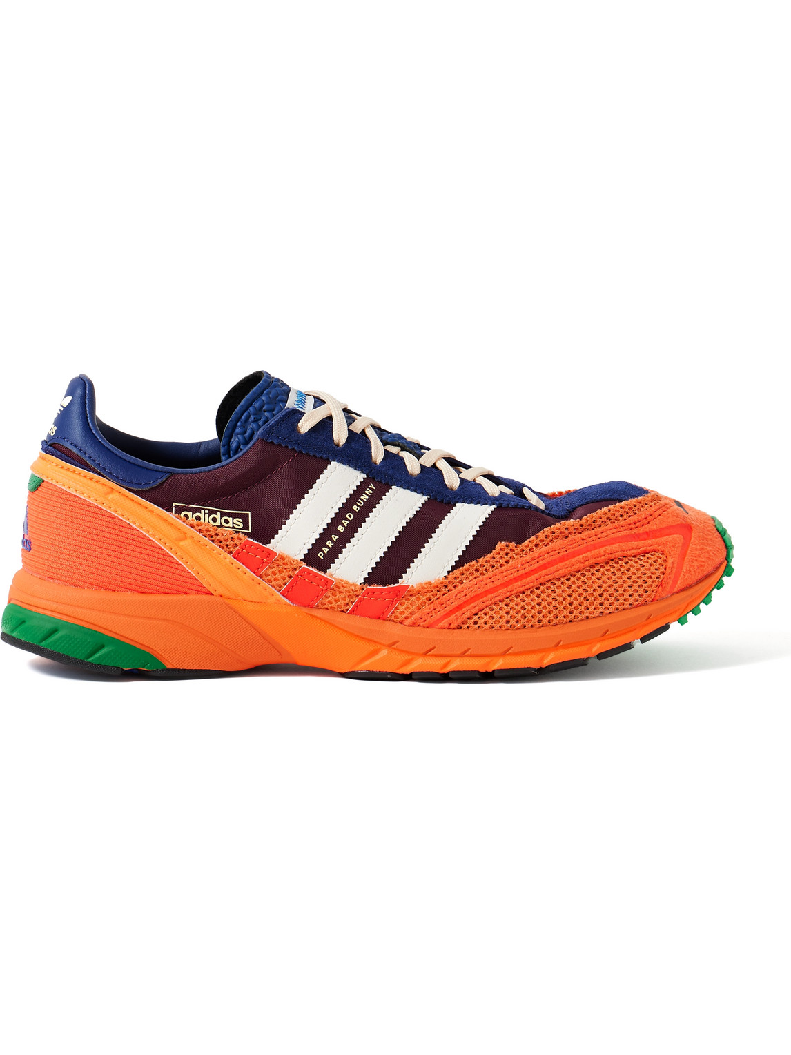 Bad Bunny adiZero SL 72 Suede and Mesh-Trimmed Shell and Leather Sneakers