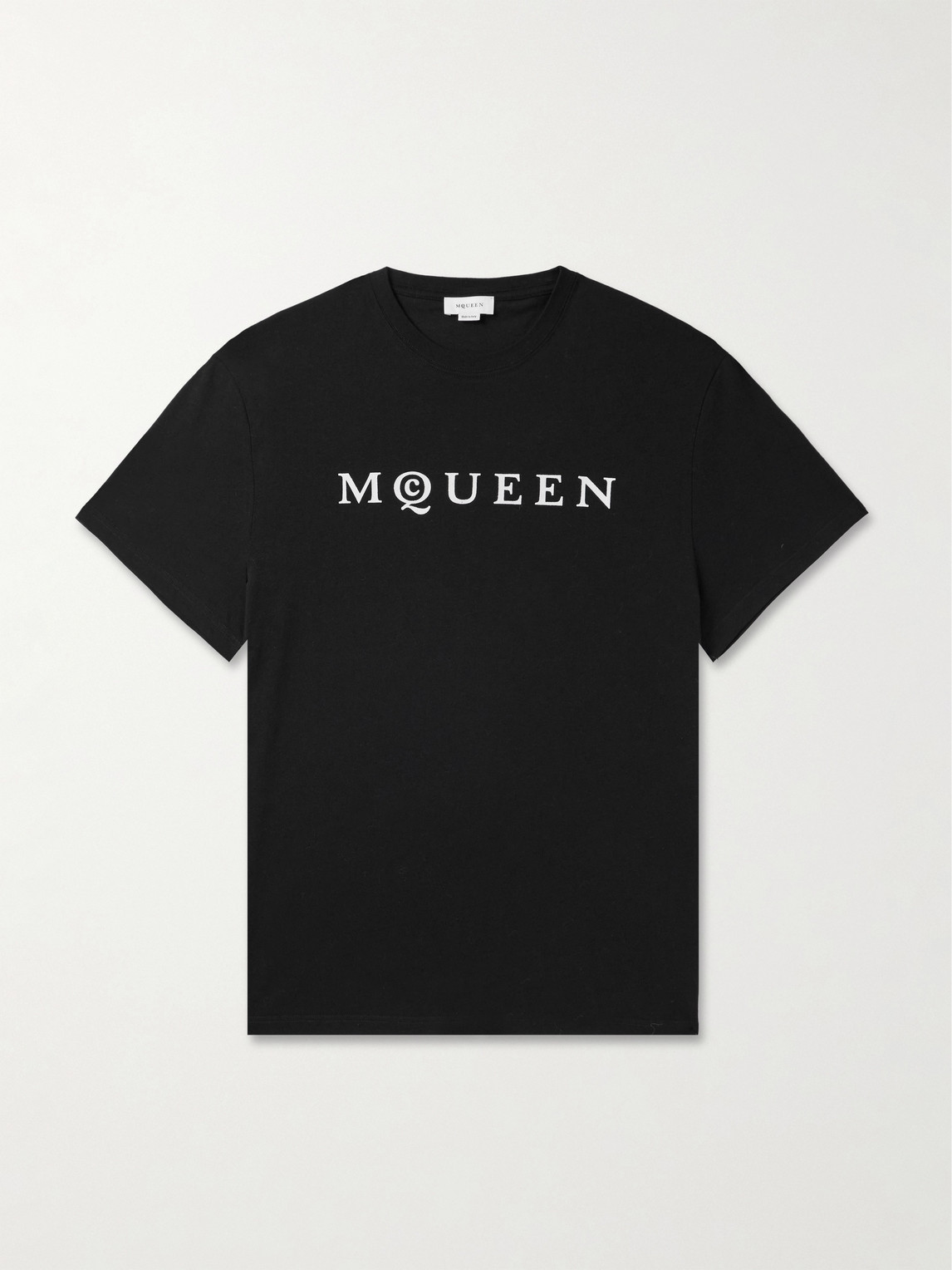 Alexander Mcqueen Logo Lettering Crewneck T-shirt In Black