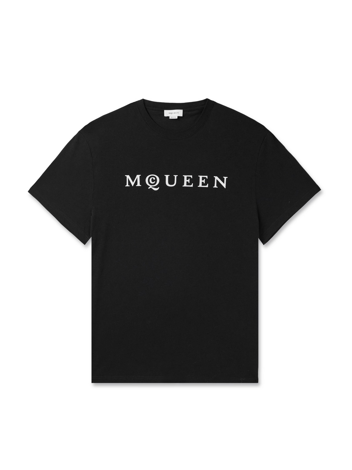 Alexander Mcqueen Logo Print Crewneck T-shirt In Black