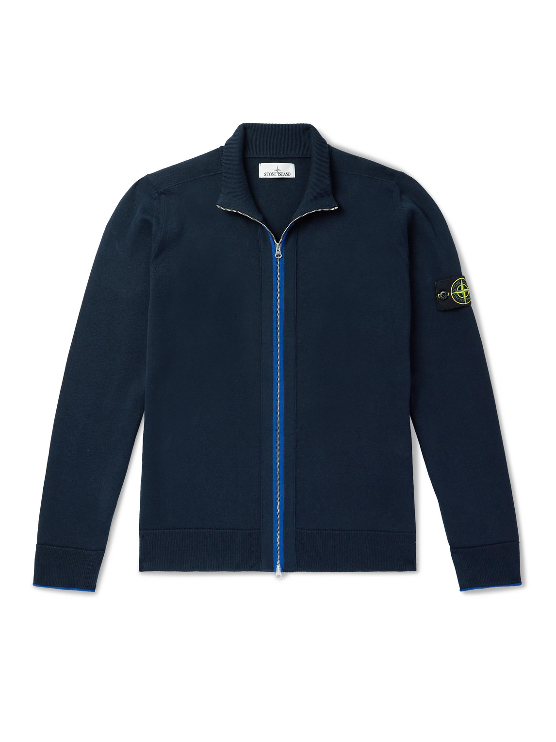 Stone Island Compass-motif Wool Sweatshirt In Blue