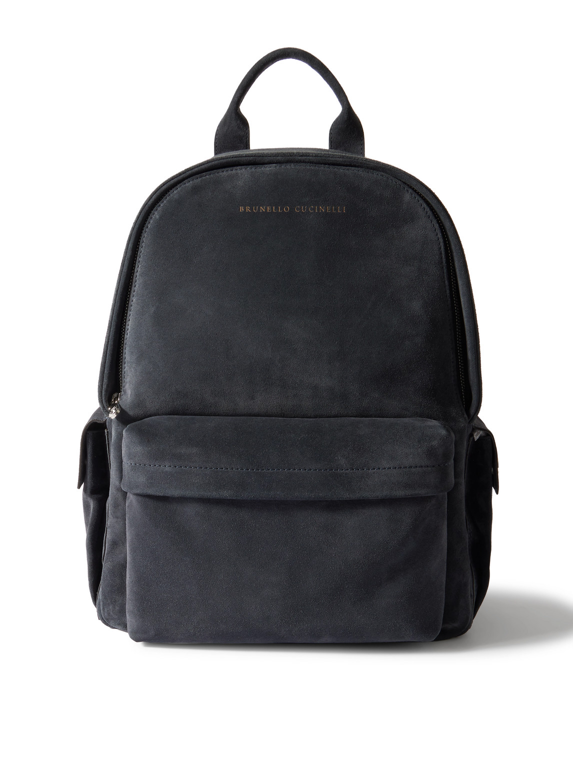 Brunello Cucinelli Suede Backpack In Blue