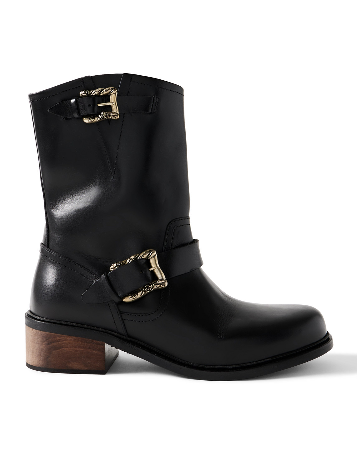 Enfants Riches Deprimes Engineer Buckled Leather Boots In Black