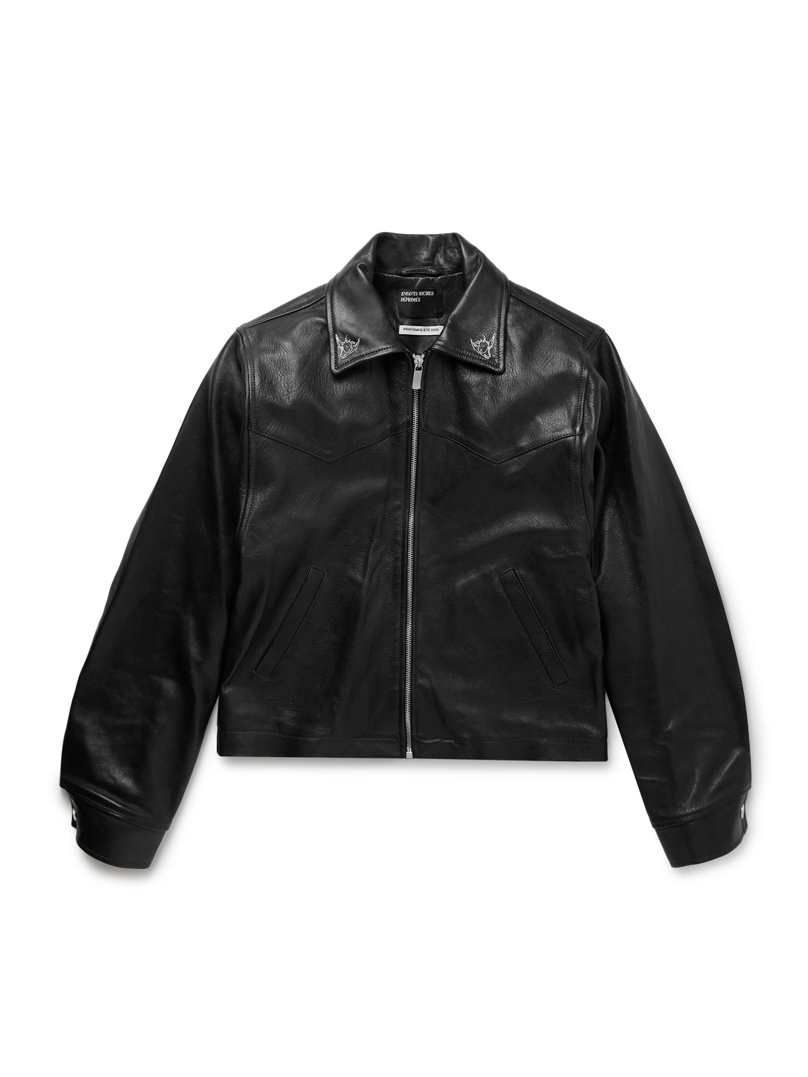 Principe De L'Amour Embroidered Leather Jacket