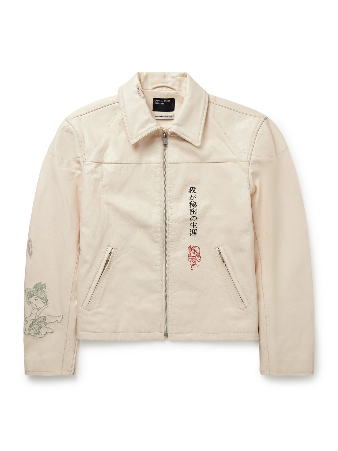 The Bully Distressed Embroidered Tumbled-Leather Jacket