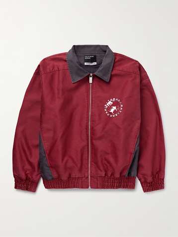 ENFANTS RICHES DÉPRIMÉS Tabac Rat Logo-Print Colour-Block Cotton-Moleskin Track Jacket