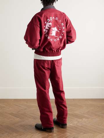 ENFANTS RICHES DÉPRIMÉS Tabac Rat Logo-Print Colour-Block Cotton-Moleskin Track Jacket