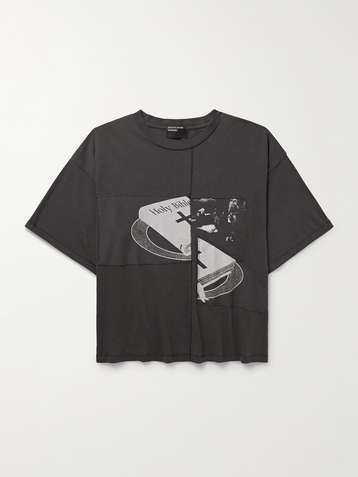 ENFANTS RICHES DÉPRIMÉS Holy Bible Assemblage Panelled Printed Cotton-Jersey T-Shirt