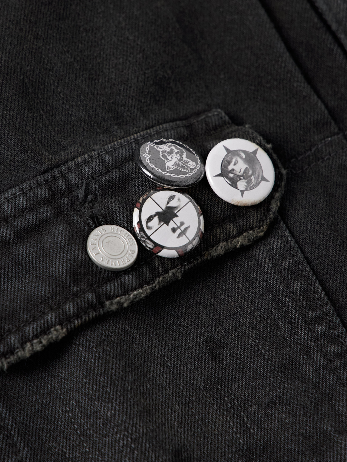 Enfants Riches Deprimes Black Type Vii Pin Assemblage Denim Jacket In Black