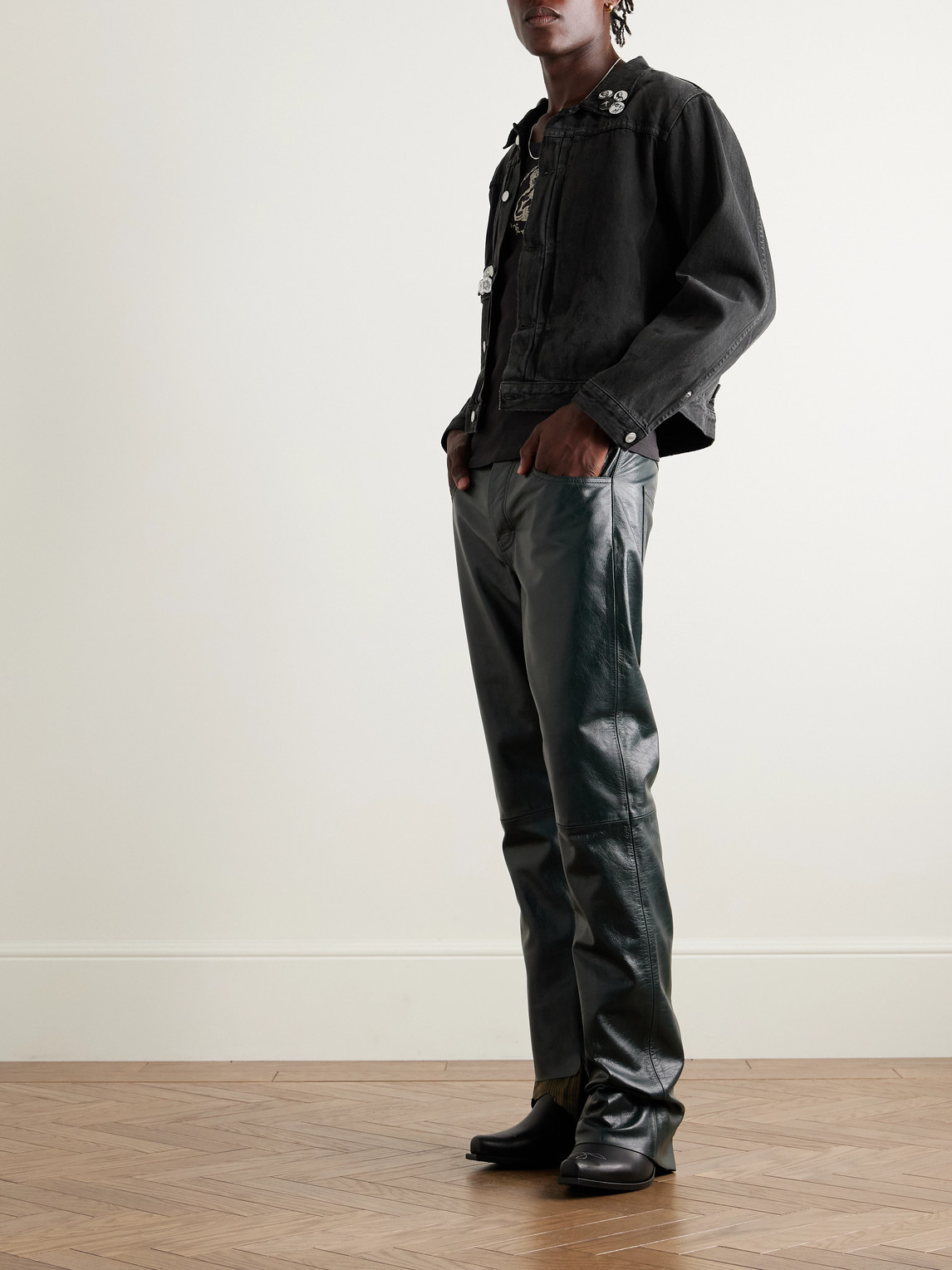 Enfants Riches Deprimes Black Type Vii Pin Assemblage Denim Jacket In Black