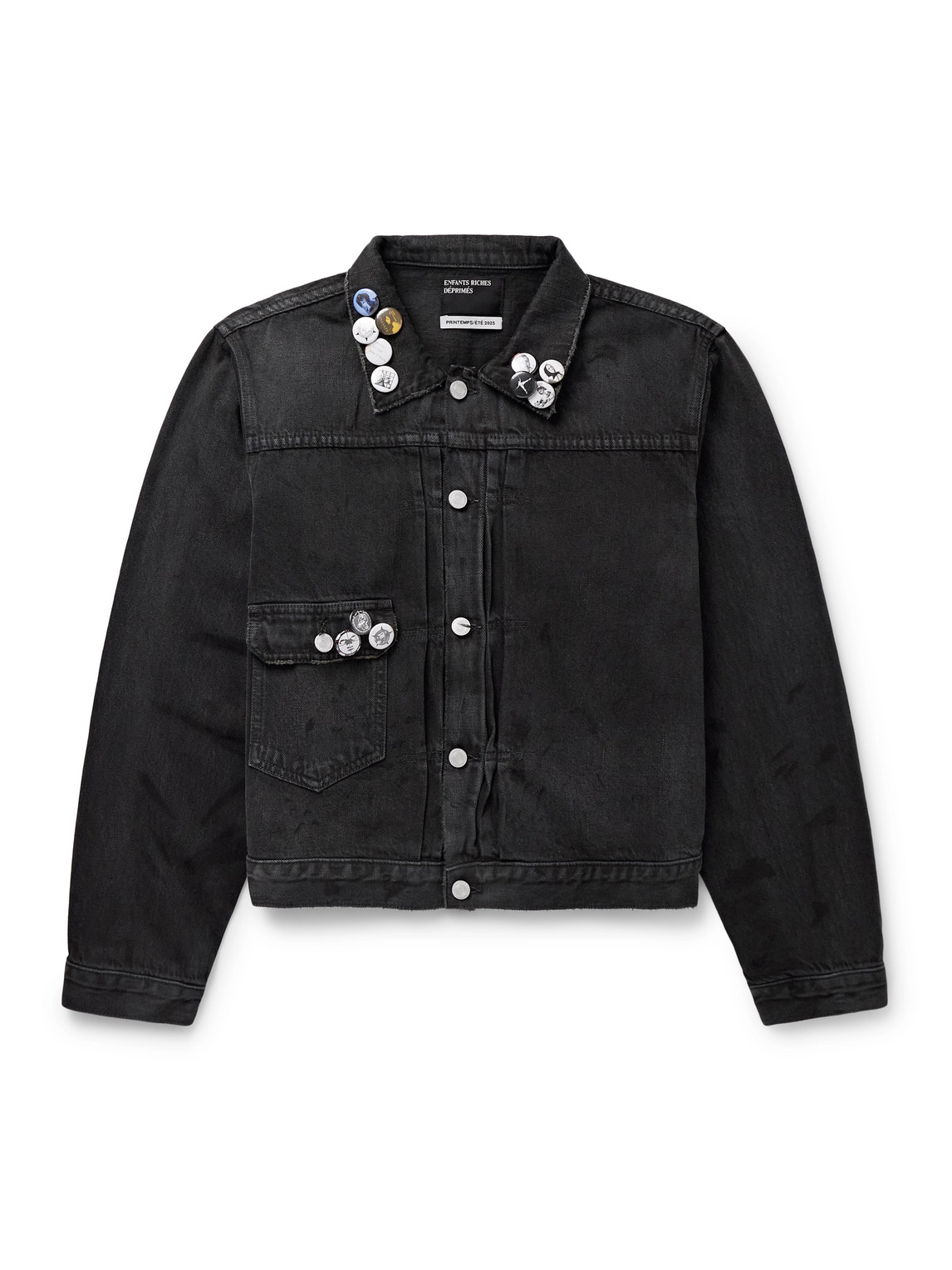 Enfants Riches Deprimes Black Type Vii Pin Assemblage Denim Jacket In Black