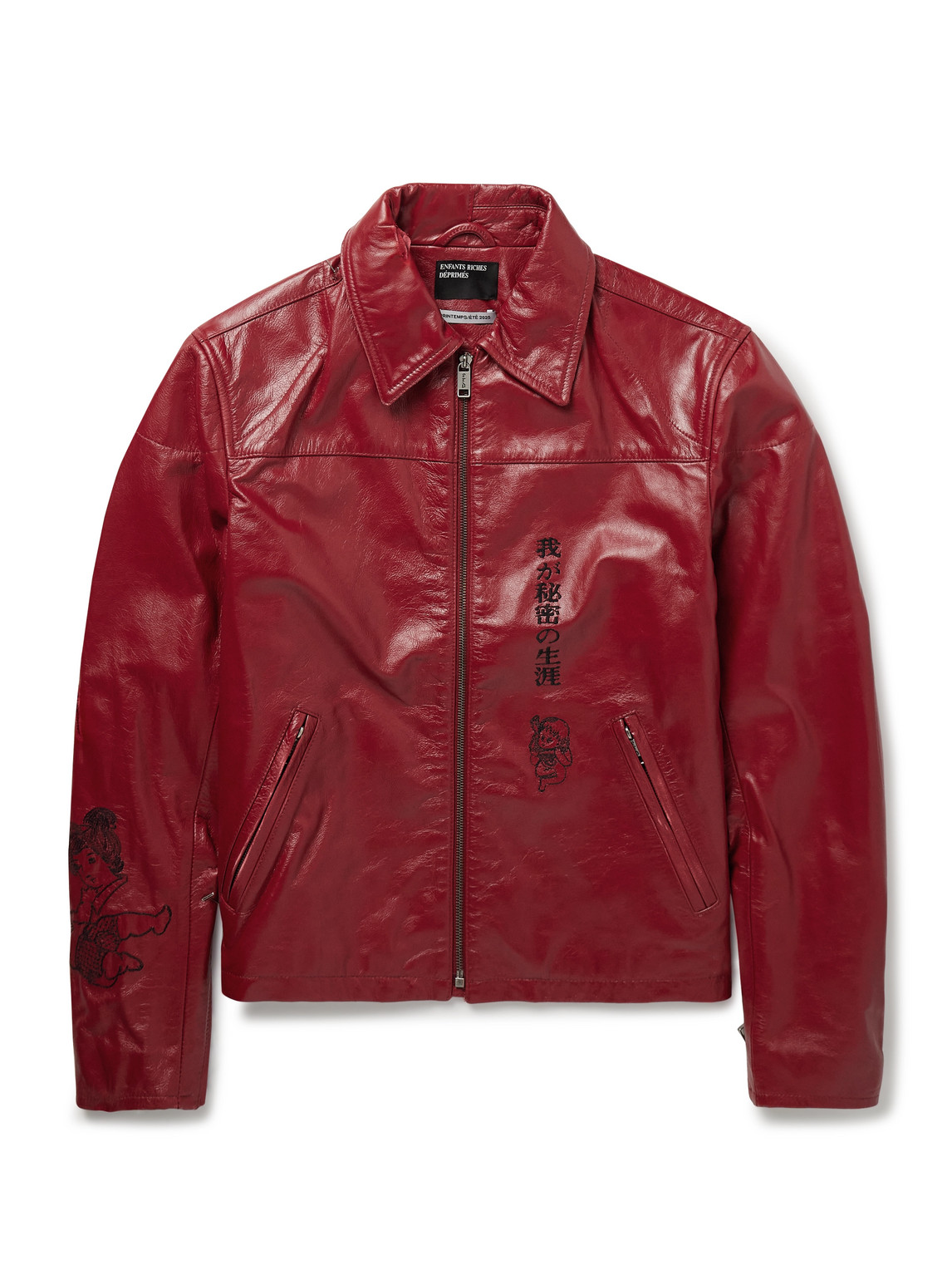 The Bully Distressed Embroidered Tumbled-Leather Jacket