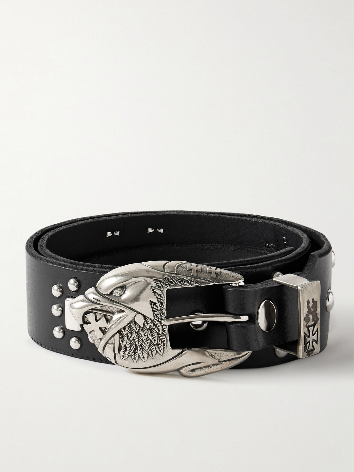 Enfants Riches Déprimés 4.5cm Eagle Petit Iron Cross Studded Leather Belt - Men
