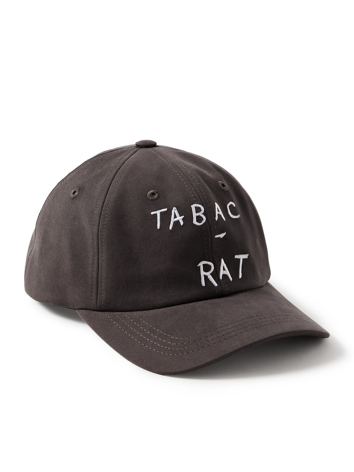 Enfants Riches Deprimes Tabac Rat Leather-trimmed Embroidered Cotton-twill Baseball Cap