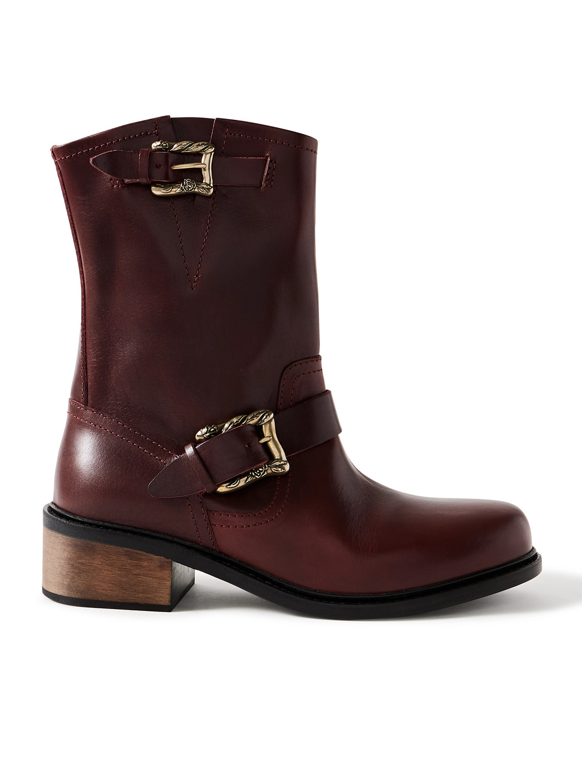 Enfants Riches Deprimes Engineer Buckled Leather Boots In Red