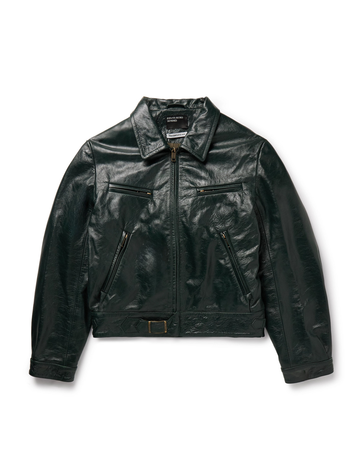 Scorpio Rising Cropped Textured-Leather Jacket