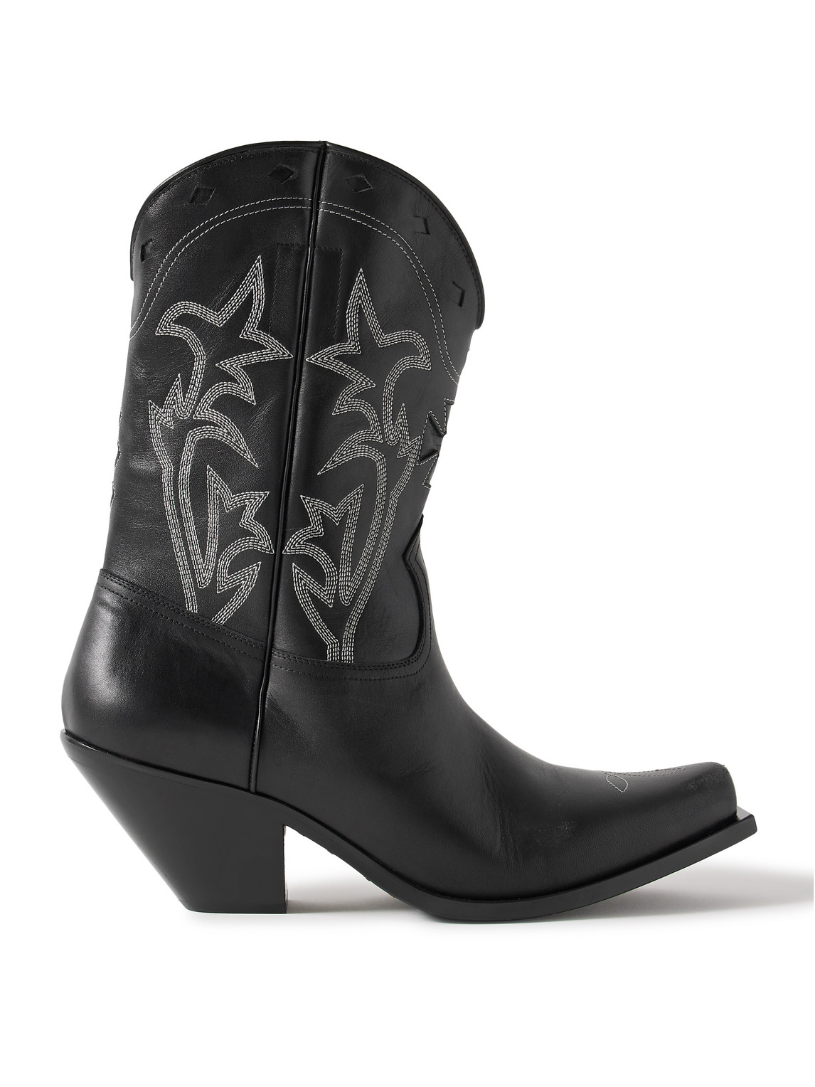 Enfants Riches Deprimes Swiss Cowboy Embroidered Leather Boots In Black