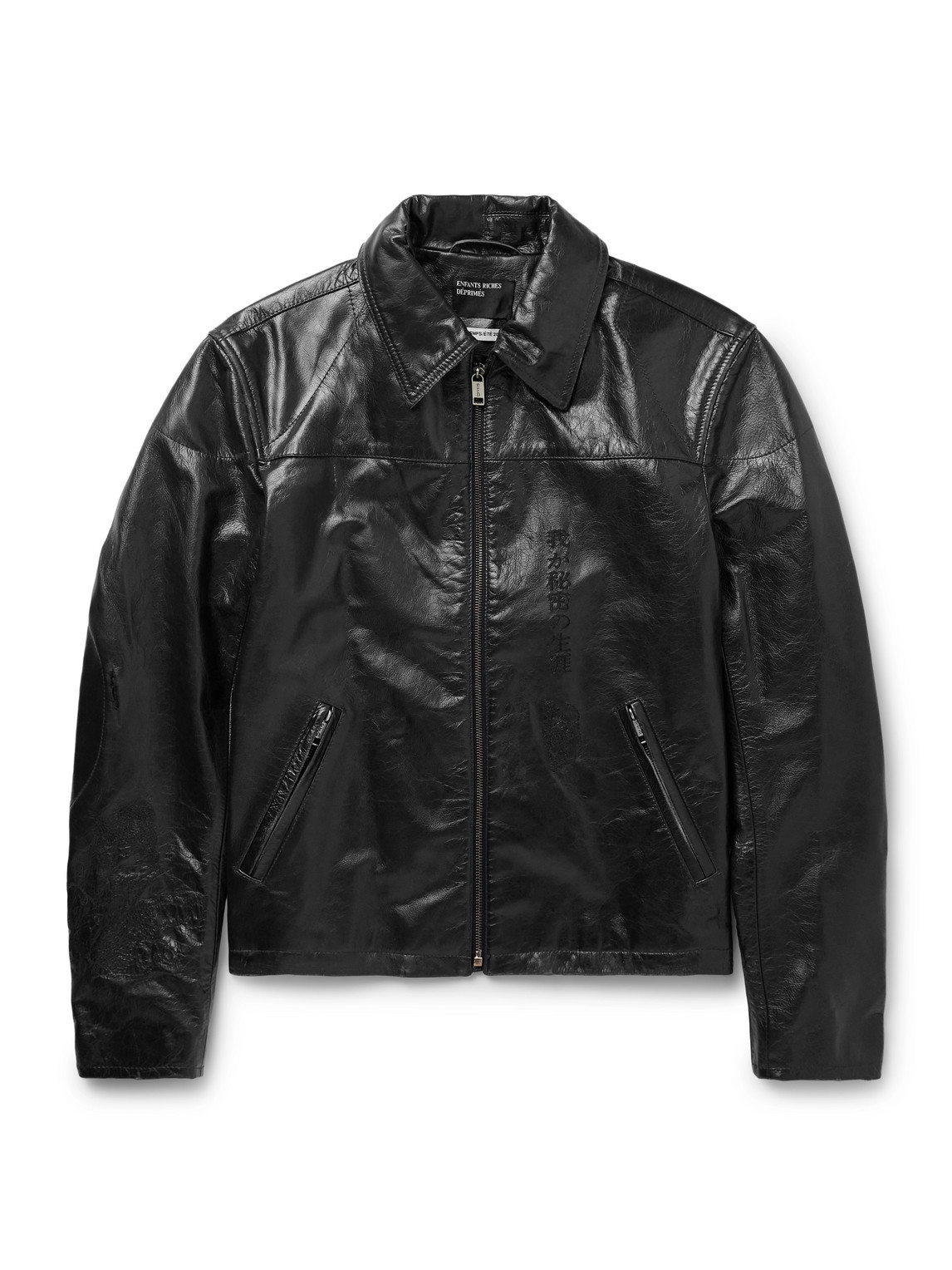The Bully Distressed Embroidered Tumbled-Leather Jacket