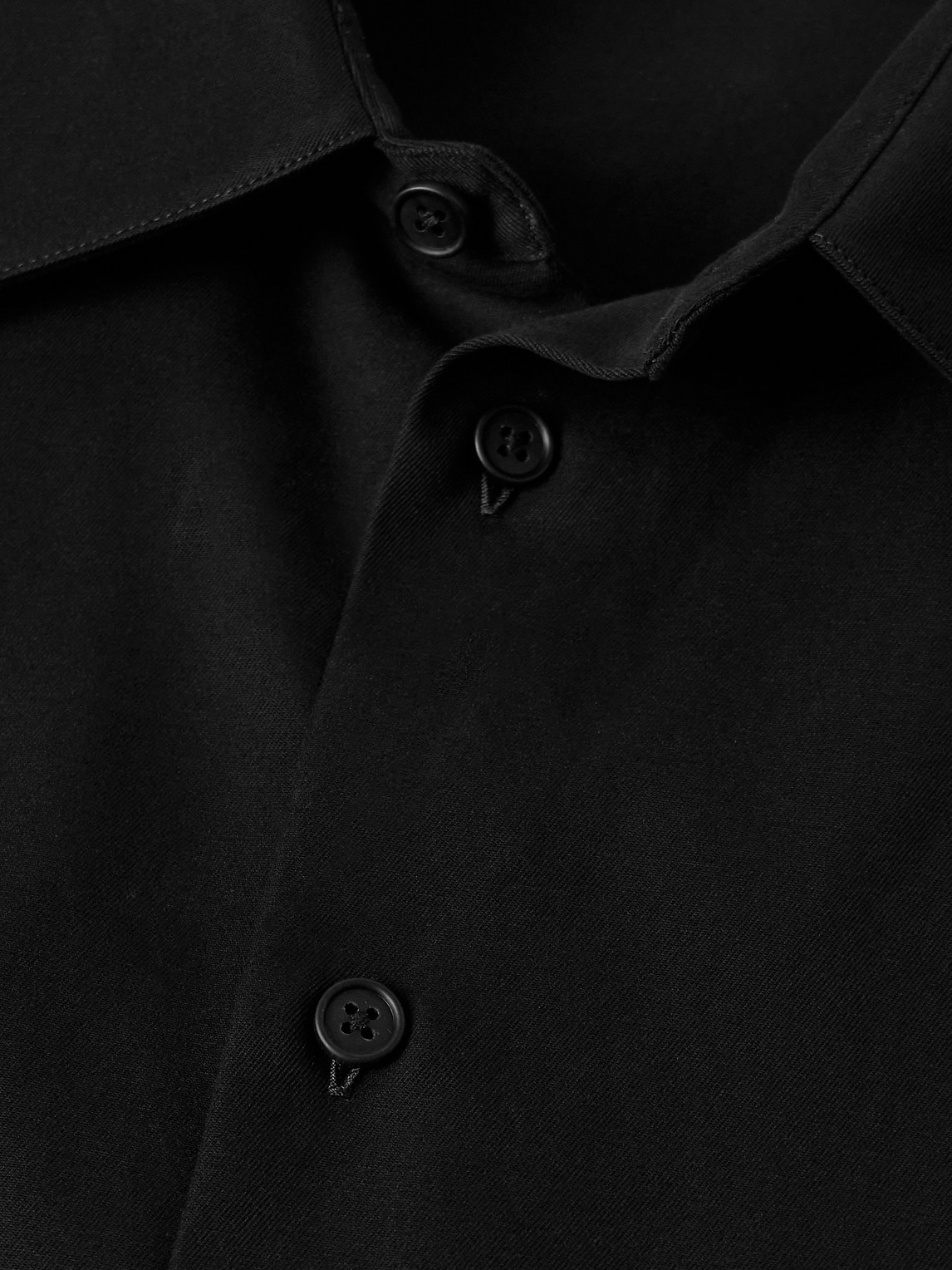 The Row Lukre Oversized Cotton And Cashmere-blend Twill Shirt In Black