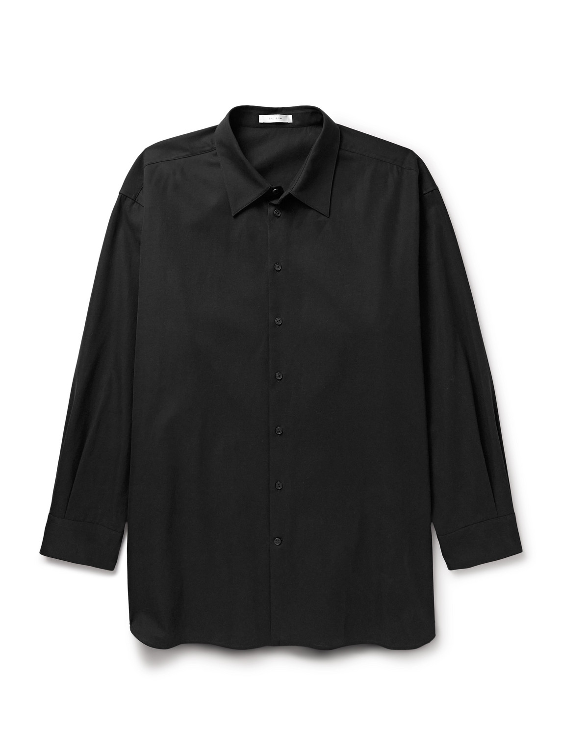 The Row Lukre Oversized Cotton And Cashmere-blend Twill Shirt In Black