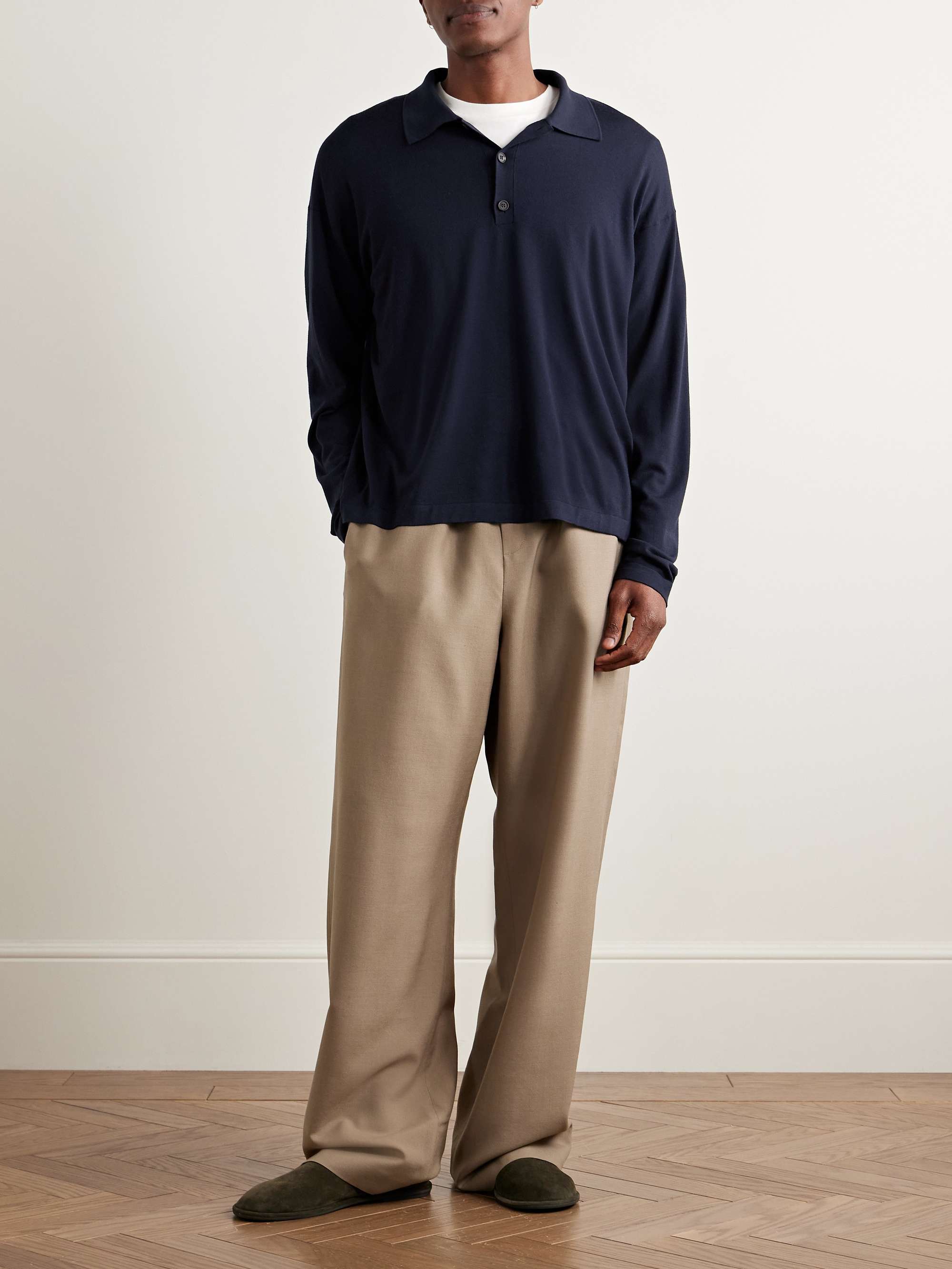 THE ROW Djon Wool Polo Shirt