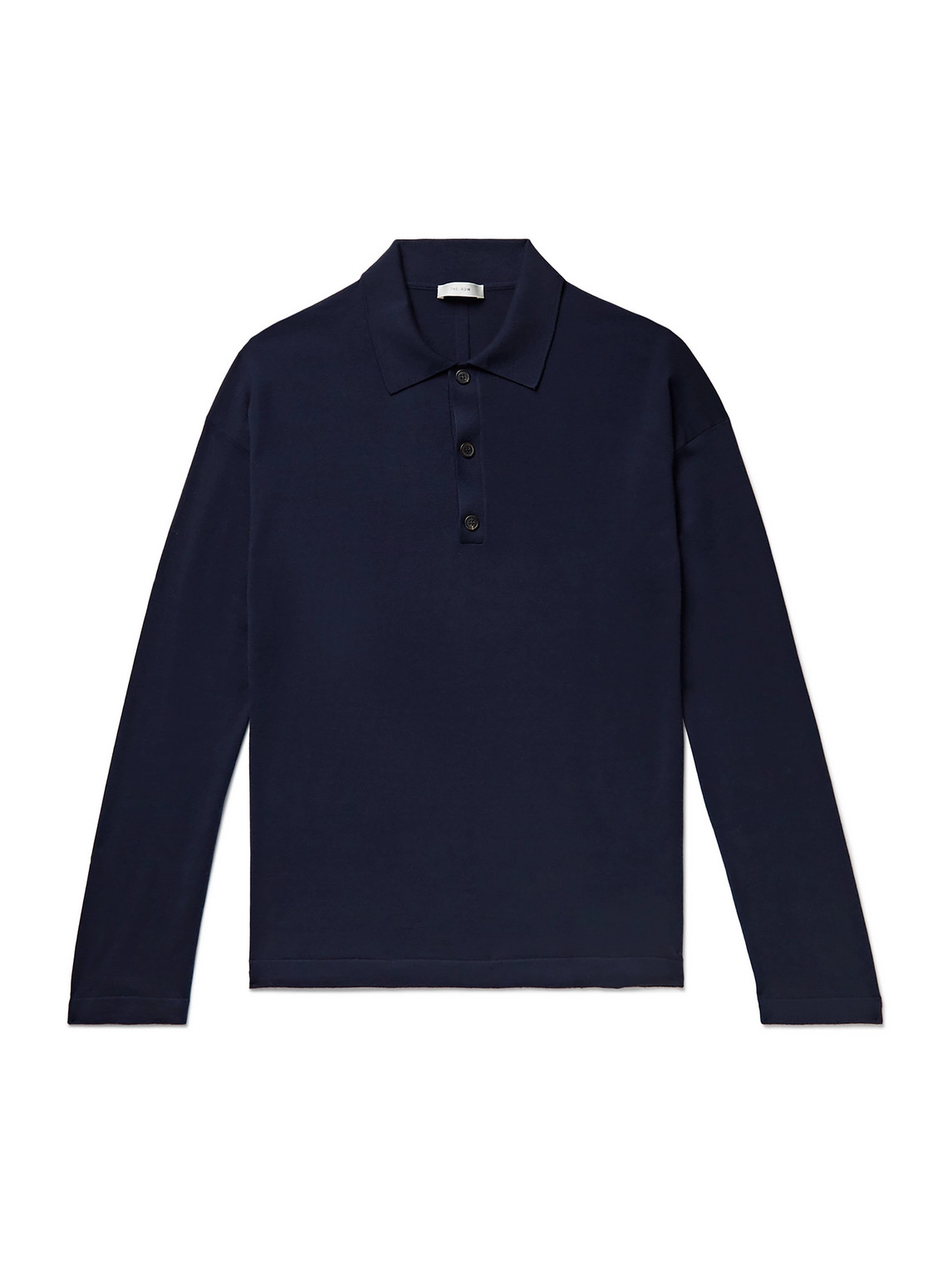 The Row Djon Wool Polo Shirt In Blue