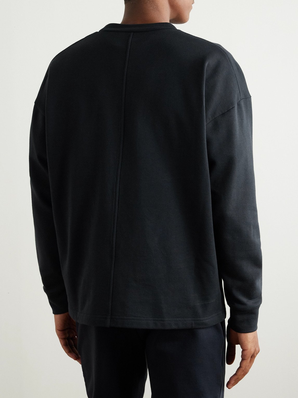 The Row Ezan Cotton-jersey Sweatshirt In Blue