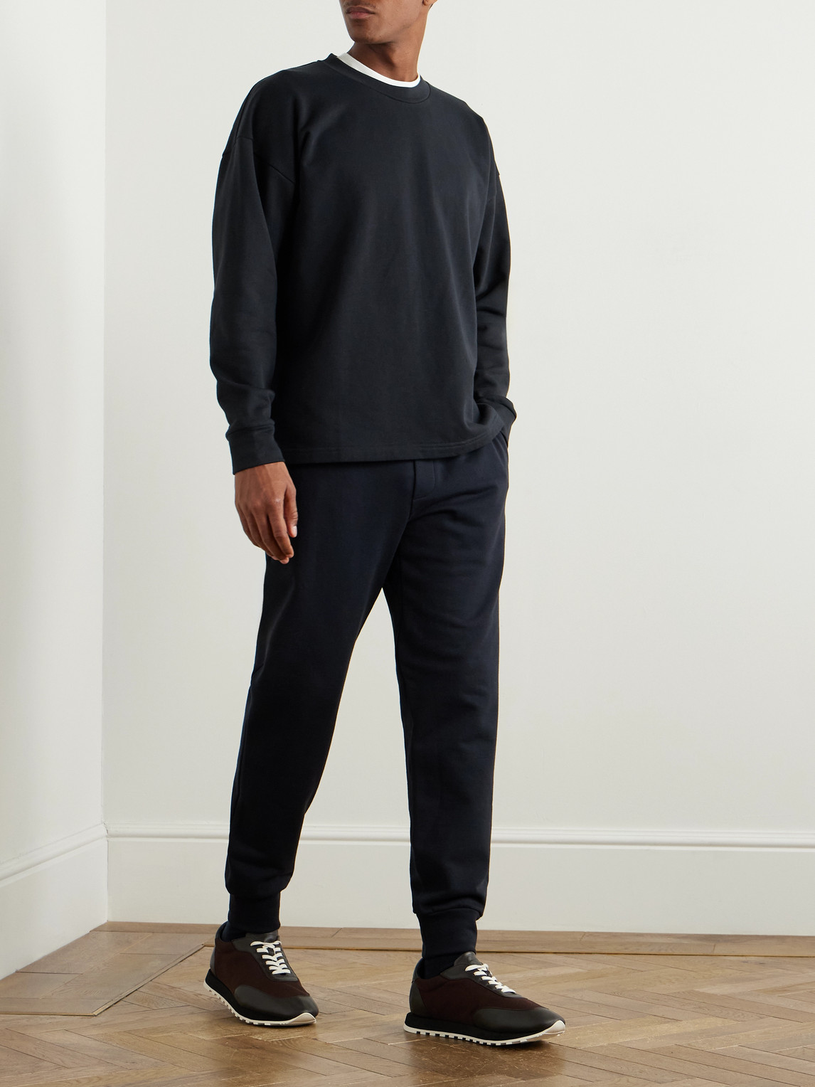 The Row Ezan Cotton-jersey Sweatshirt In Blue
