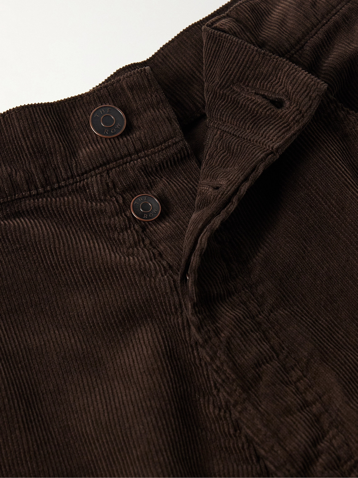 The Row Burt Straight-leg Cotton-corduroy Trousers In Brown