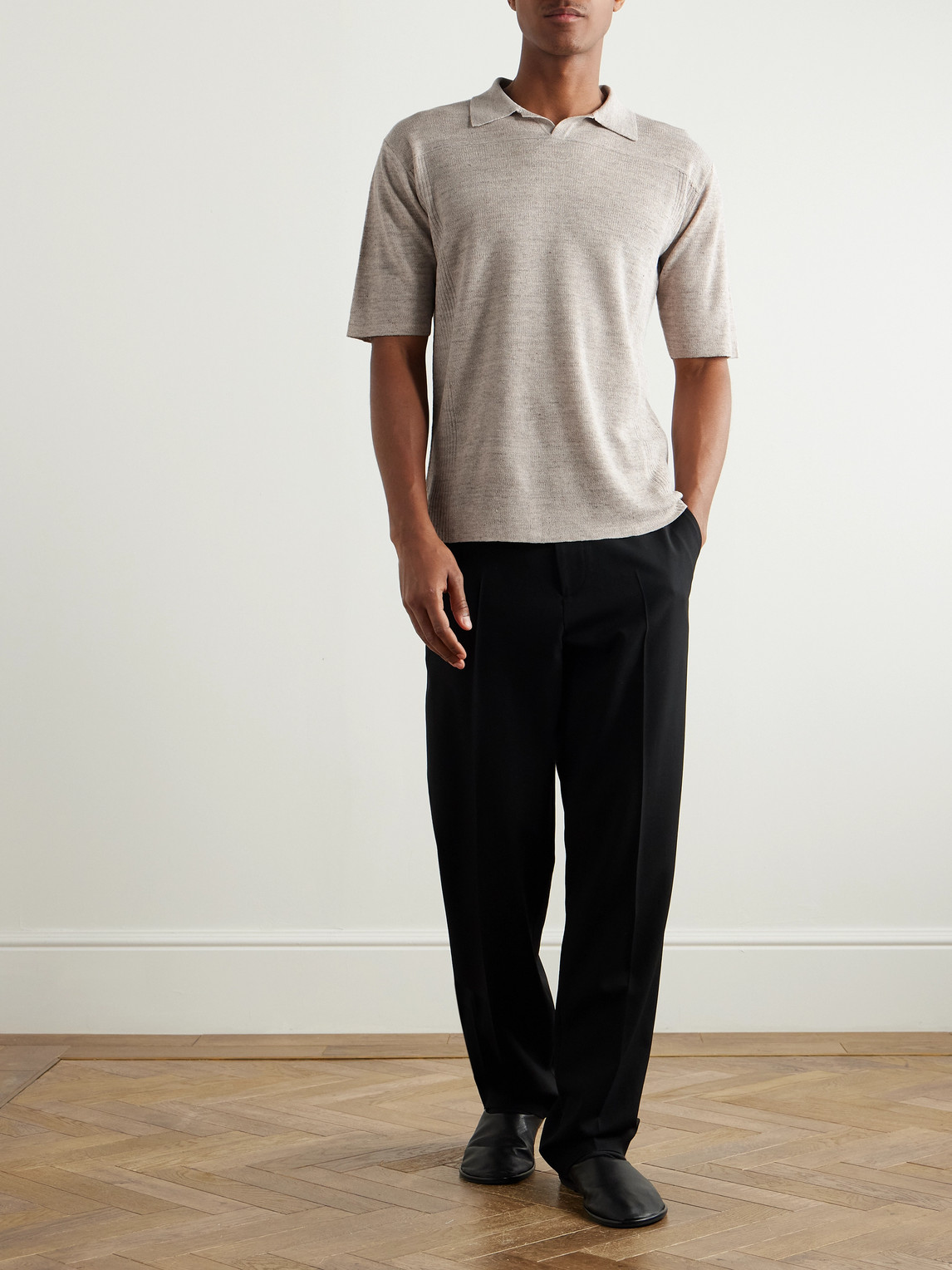 The Row Short-sleeved Polo Shirt In Neutrals