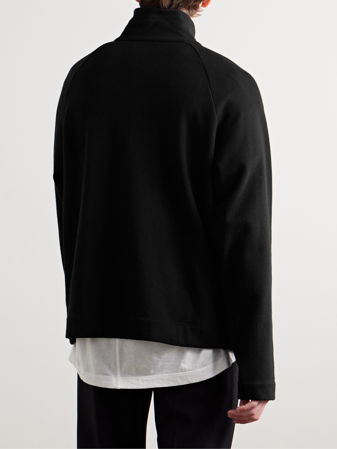 THE ROW GALLAGHER COTTON AND CASHMERE-BLEND HALF-ZIP SWEATER