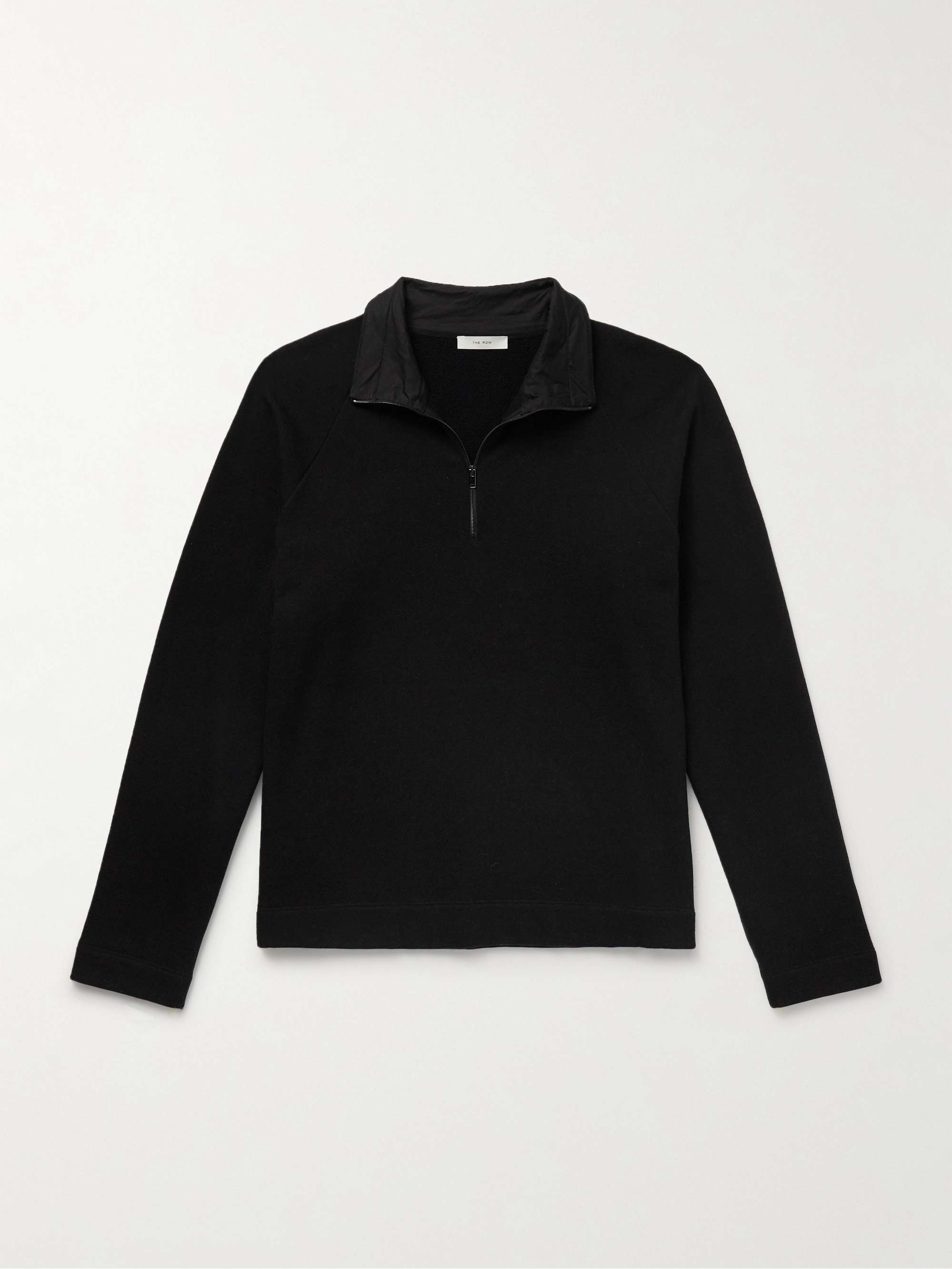 【別倉庫からの配送】 THE ROW Sweater Half-Zip Cashmere-Blend and Cotton Gallagher トレーナー/スウェット