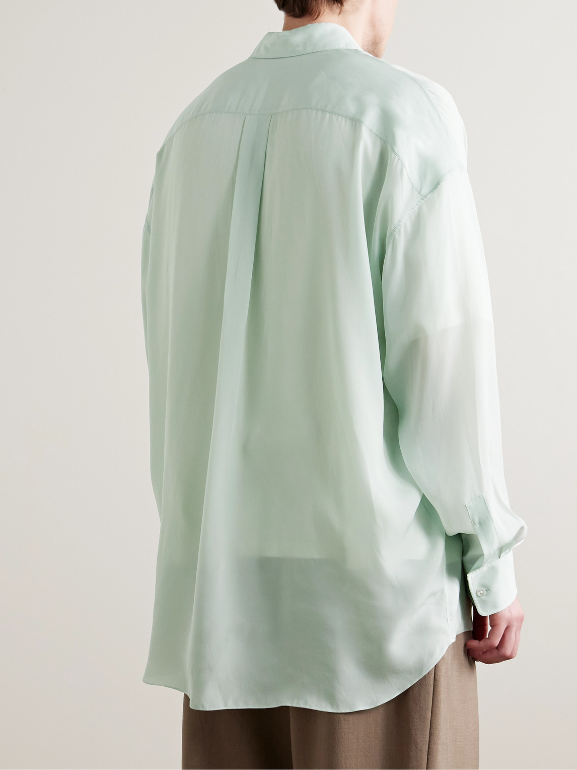 The Row Shirt With Button-down Collar And Pocket In Green