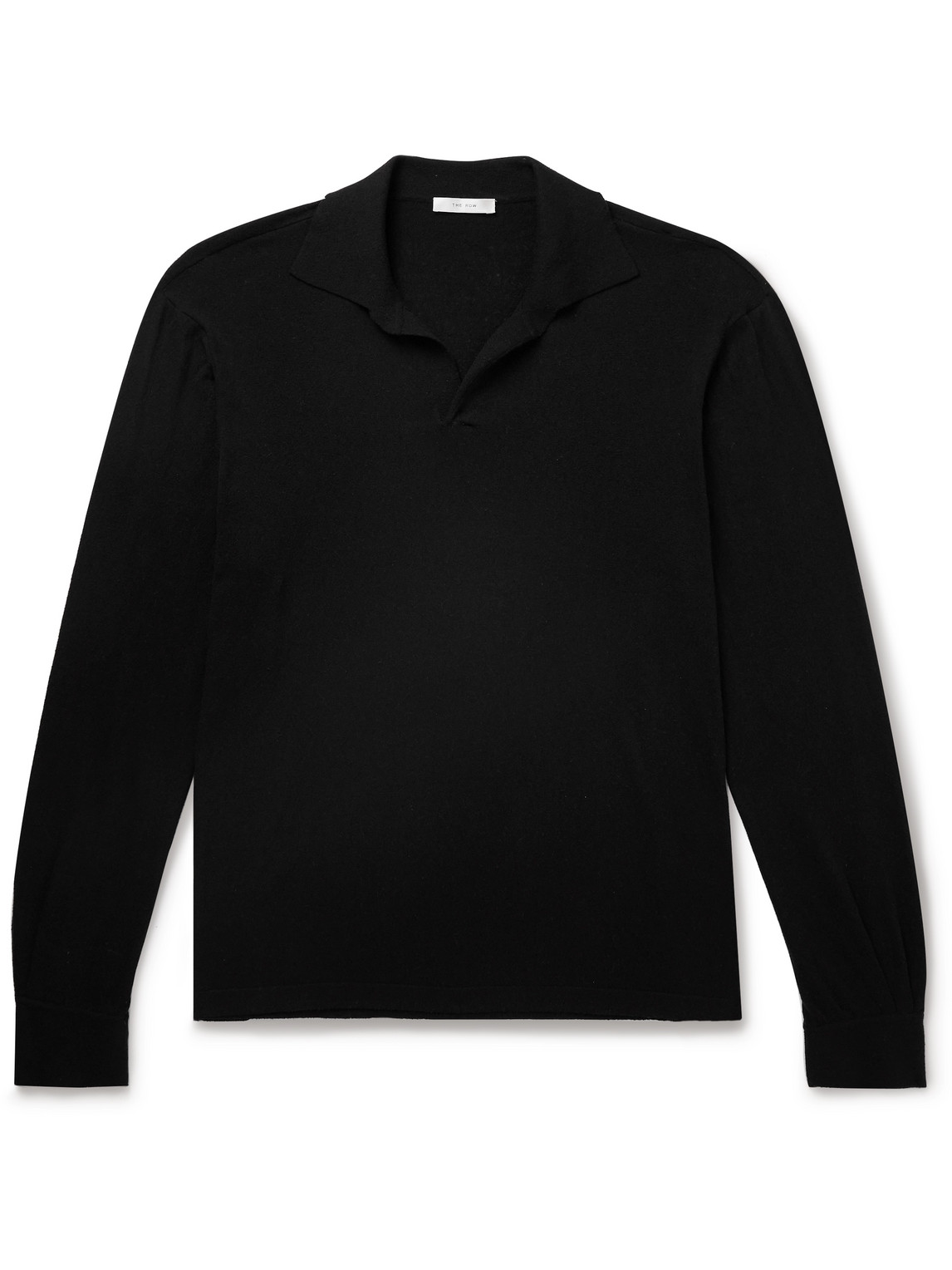 The Row Stafford Silk-jersey Polo Shirt In Black