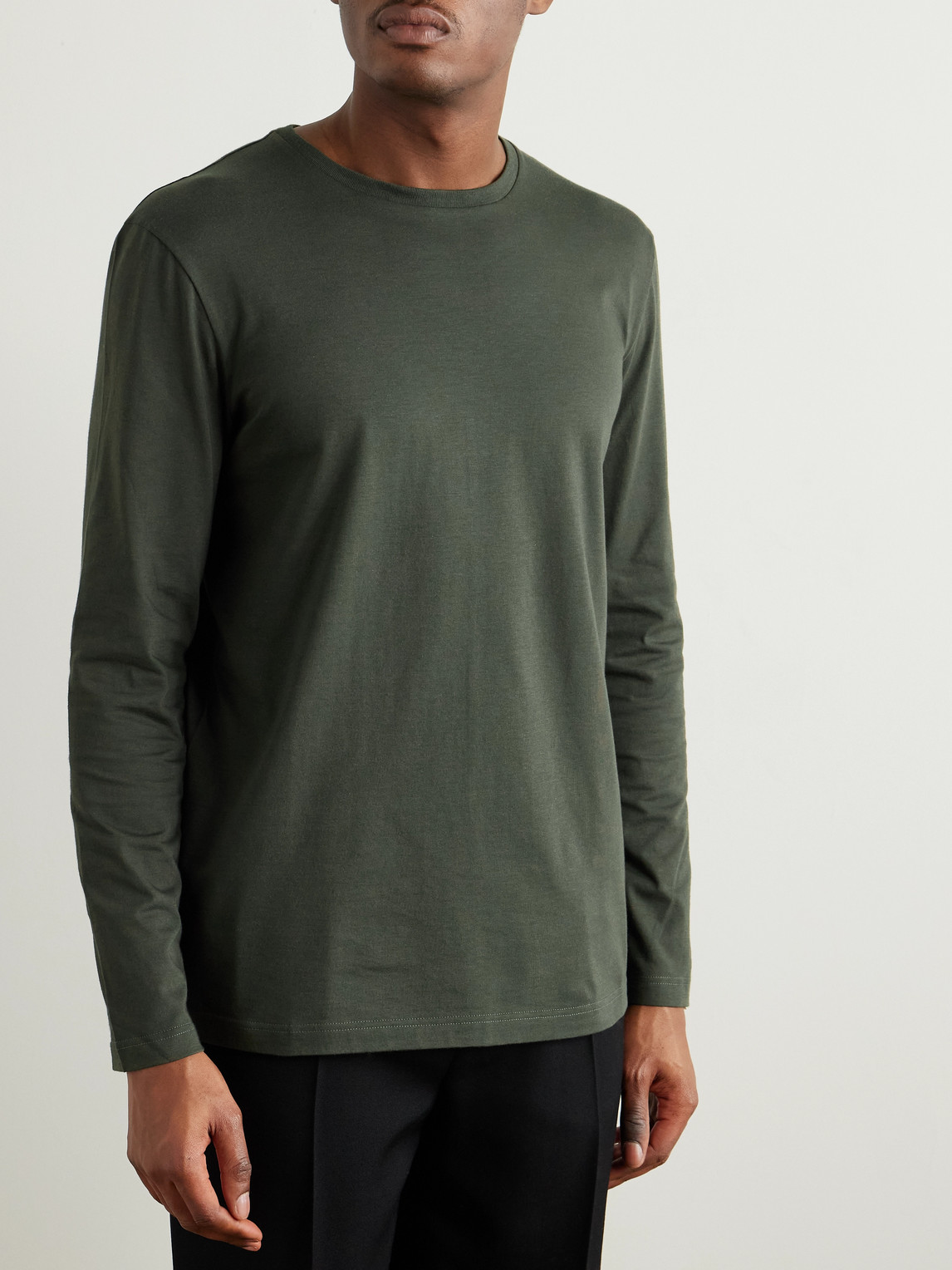 The Row Leon Cotton-jersey T-shirt In Gray